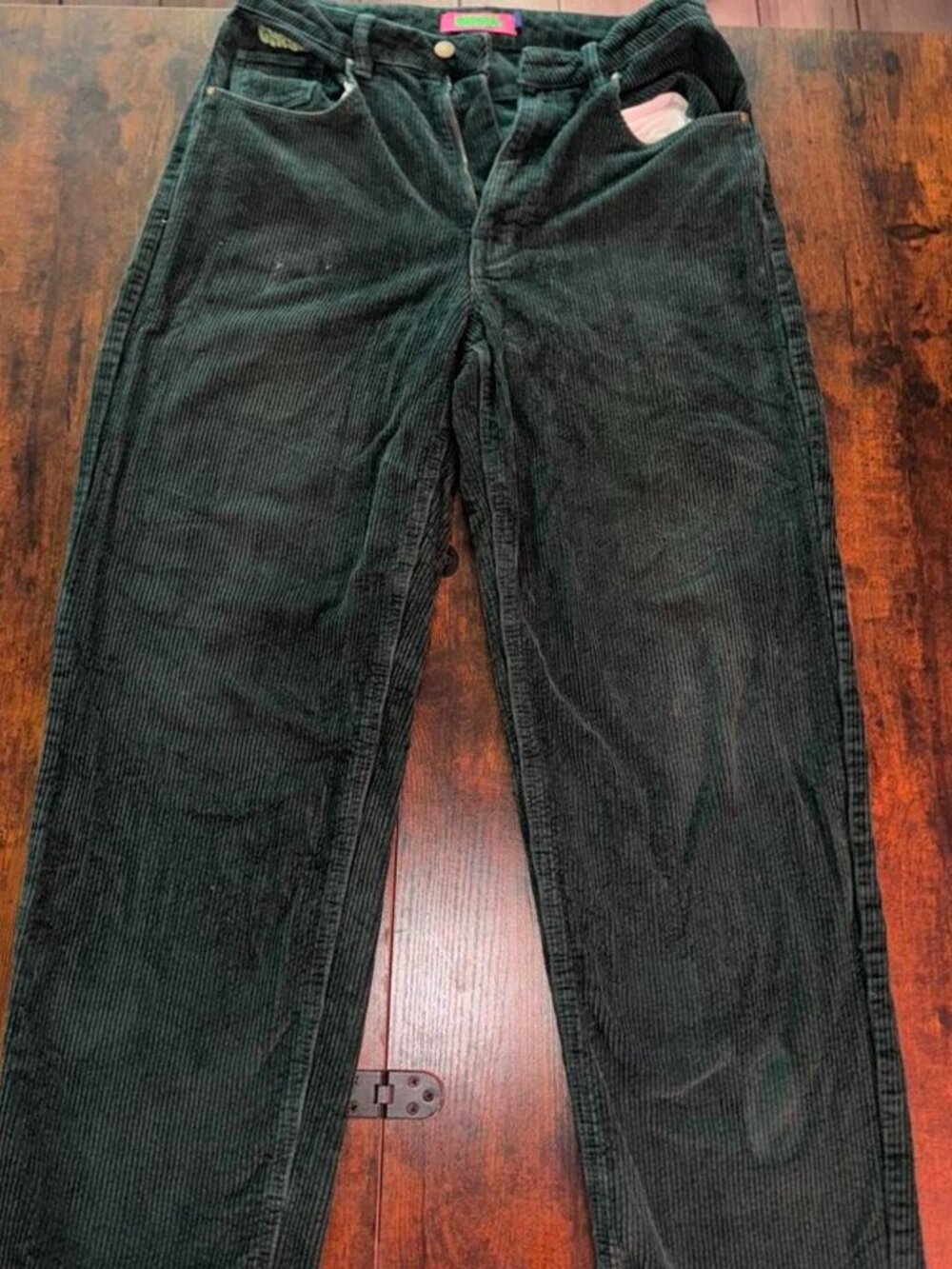 Empyre Dark Green Corduroy Pants Relaxed Baggy Fit Size 8